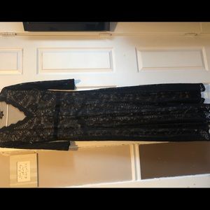 Long black lace dress